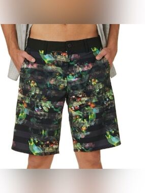 Vans Vaniphibian Black Multicolor Patterned Board Shorts